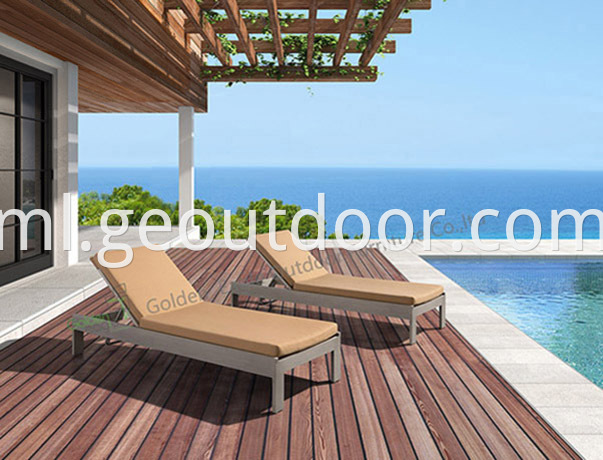 PE wicker beach chair lounge